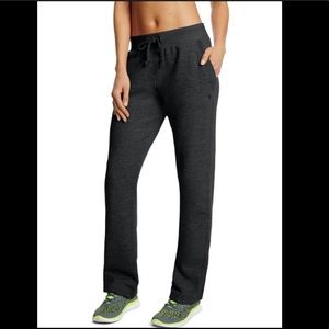 Black fleece lounge pants